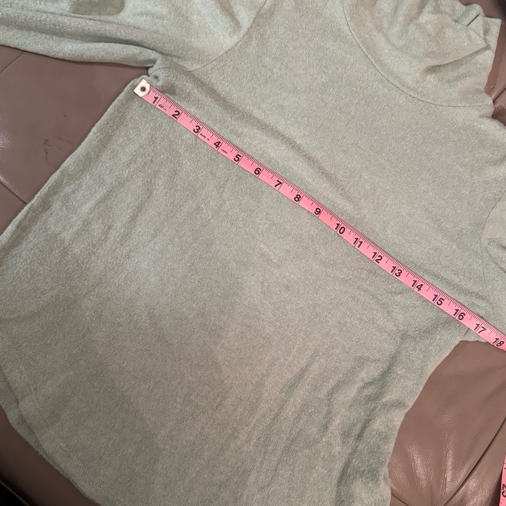Anthropologie Mint Green Puff-Sleeved Turtleneck Top - Picture 7 of 11